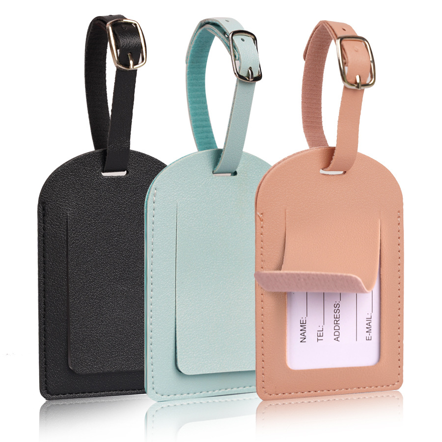 Travel Accessories Aesthetic - Damskie Męskie Etykiety Bagażowe Skórzane PU
