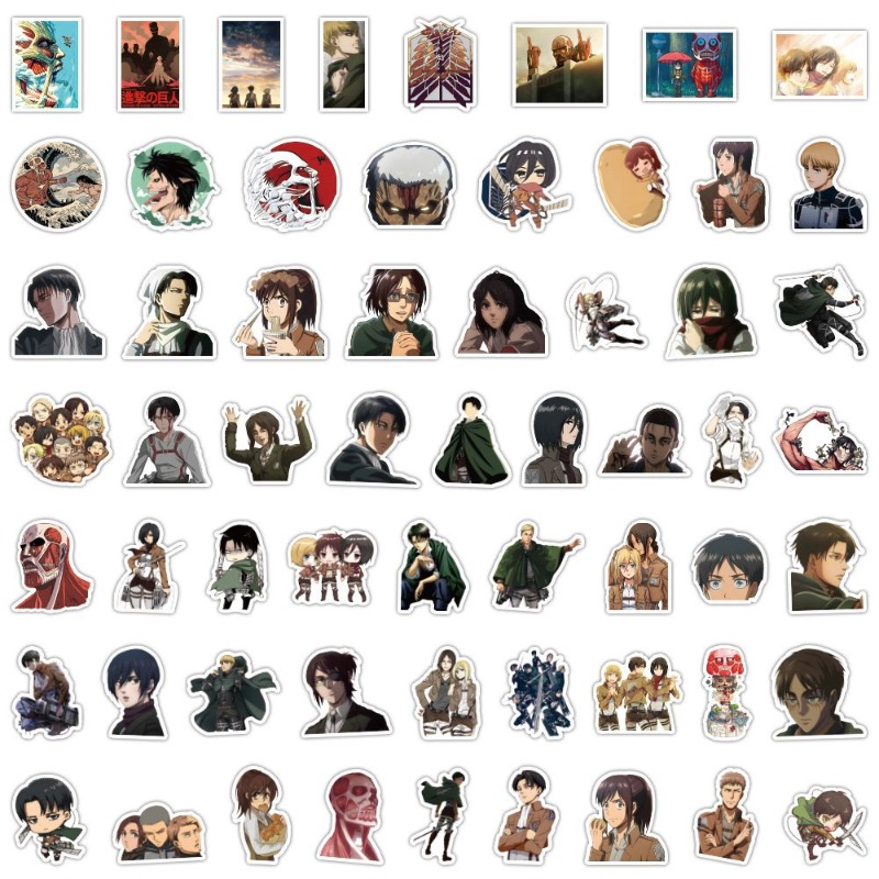 Luggage Cover Protector - 60 szt. Naklejek Anime Atak Tytanów,
