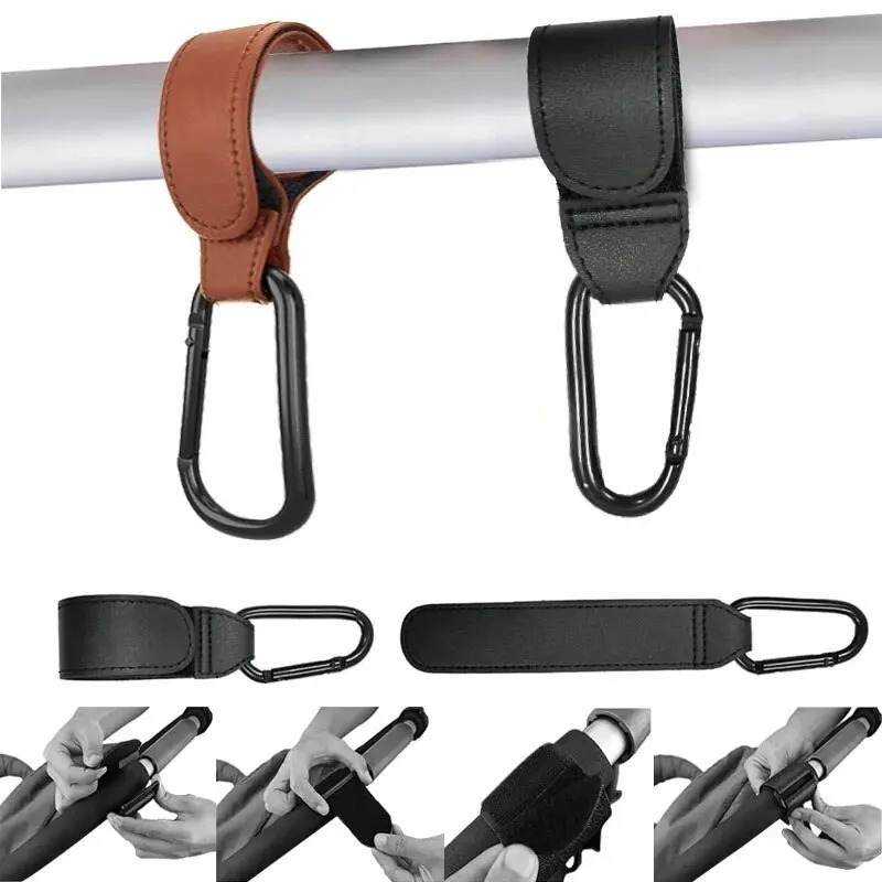 Travel Accessories Baby - 2 szt. Skórzane haczyki do wózka